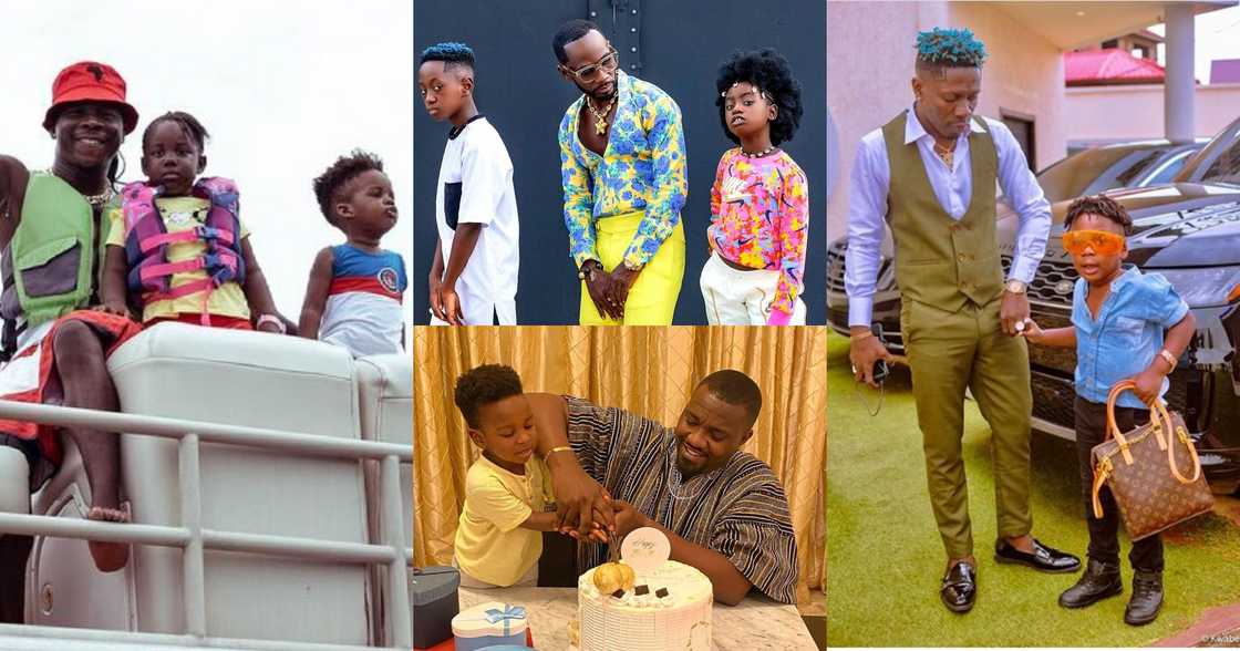Shatta Wale, Stonebwoy, Dumelo, & Okyeame Kwame with their kids Shatta Wale, Stonebwoy, Dumelo, & Okyeame Kwame with their kids