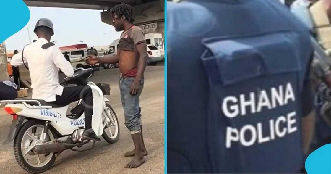 police officer, kasoa, bridge in kasoa, ghana, police ghana, mentally challenged man police officer, kasoa, bridge in kasoa, ghana, police ghana, mentally challenged man