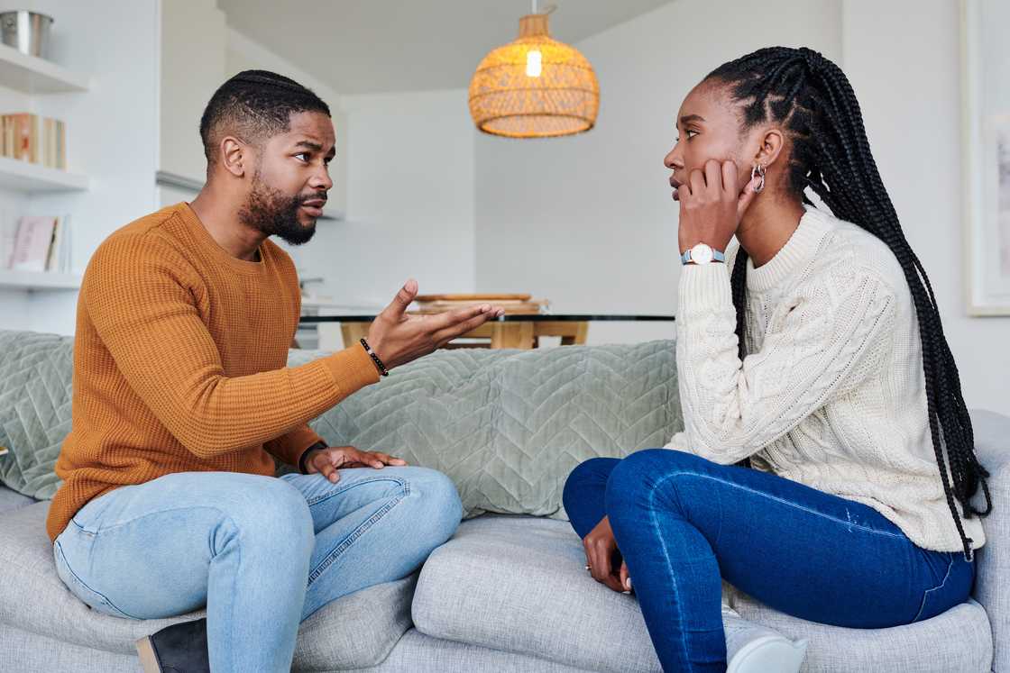 A man and woman arguing A man and woman arguing