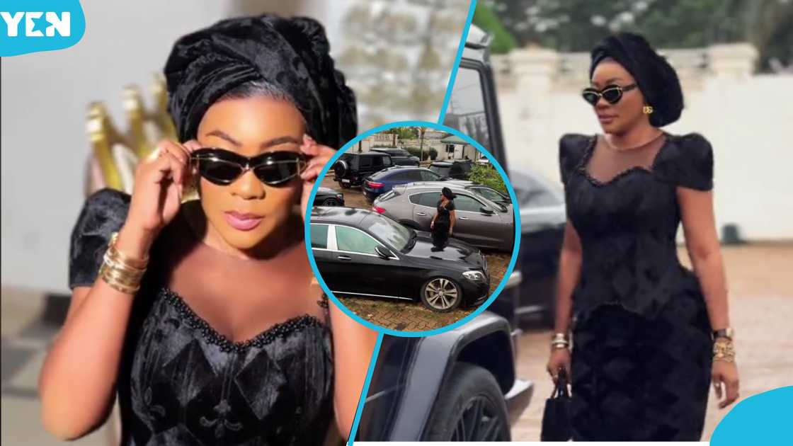 Chairman Wontumi's second wife, Michellin Lawson, flaunts a G-Wagon and other expensive cars.