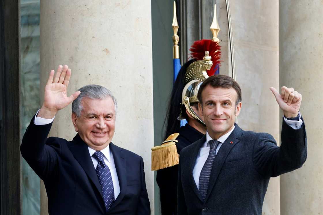 Macron met Uzbekistan President Shavkat Mirziyoyev in France earlier this month Macron met Uzbekistan President Shavkat Mirziyoyev in France earlier this month