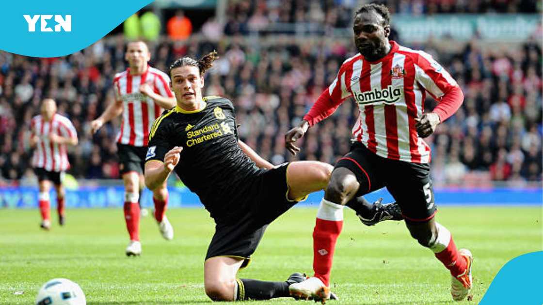 John Mensah in action for Sunderland in England. John Mensah in action for Sunderland in England.