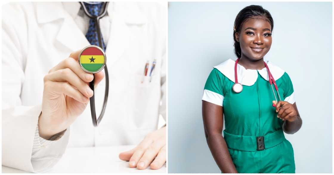 Photo of Ghanaian nurse and foreign doctor Photo of Ghanaian nurse and foreign doctor