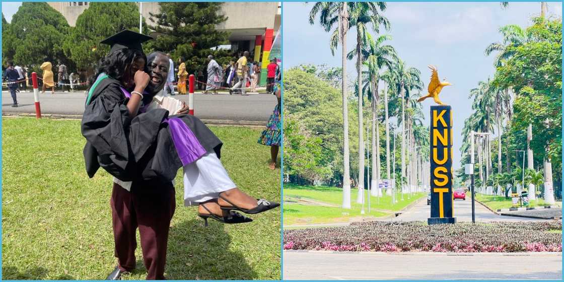 Ghanaian Father Carries Daughter, Shows Excitement As His Child Graduates From KNUST Ghanaian Father Carries Daughter, Shows Excitement As His Child Graduates From KNUST