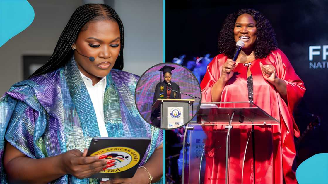 Anita Erskine's daughter, Marley graduation, Ghanaian media personality, high school graduation, fluently reading French, celebrity, mother-daughter resemblance, young woman Anita Erskine's daughter, Marley graduation, Ghanaian media personality, high school graduation, fluently reading French, celebrity, mother-daughter resemblance, young woman