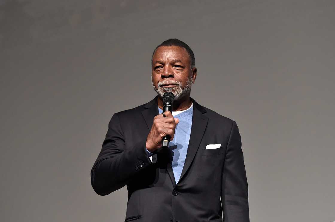 Carl Weathers speaks onstage during The Mandalorian FYC Event at DGA Theatre Complex
