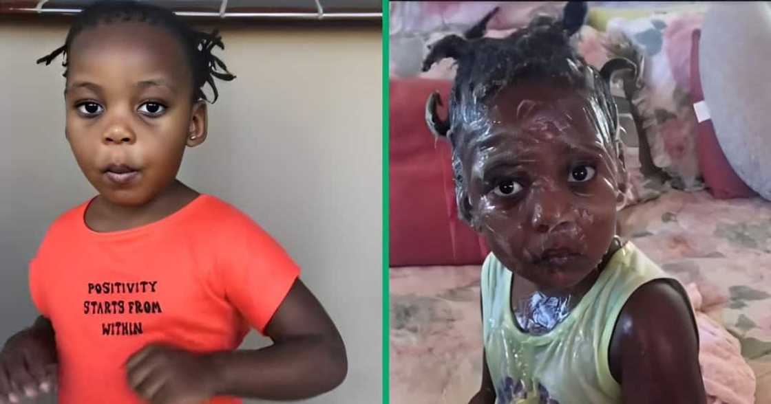 A TikTok video shows a little girl playing with Vaseline jelly. A TikTok video shows a little girl playing with Vaseline jelly.