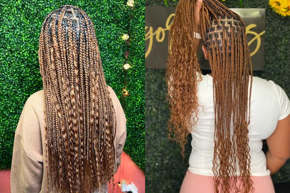 knotless braids with curls