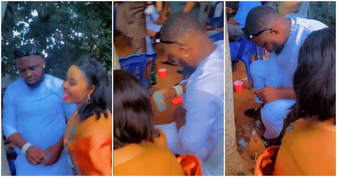 Traditional wedding, palm wine, drink, bride, groom