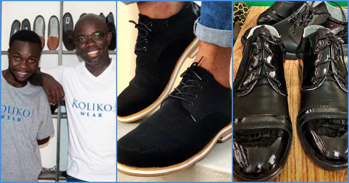 Ghanaian men produce shoes from waste materials Ghanaian men produce shoes from waste materials