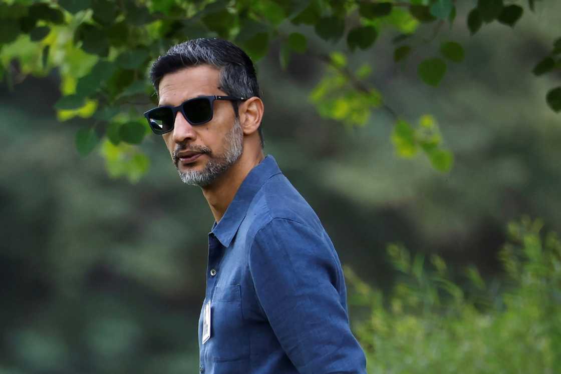 Google CEO Sundar Pichai walks to lunch at the Allen & Company Sun Valley Conference on July 9, 2025 Google CEO Sundar Pichai walks to lunch at the Allen & Company Sun Valley Conference on July 9, 2025