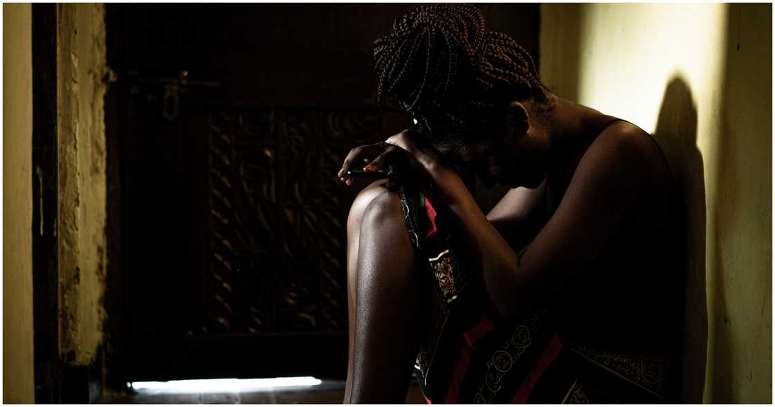 Sad looking young lady Sad looking young lady