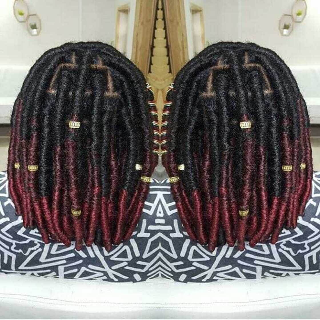 Women wearing Bob-styled kinky dreads Women wearing Bob-styled kinky dreads