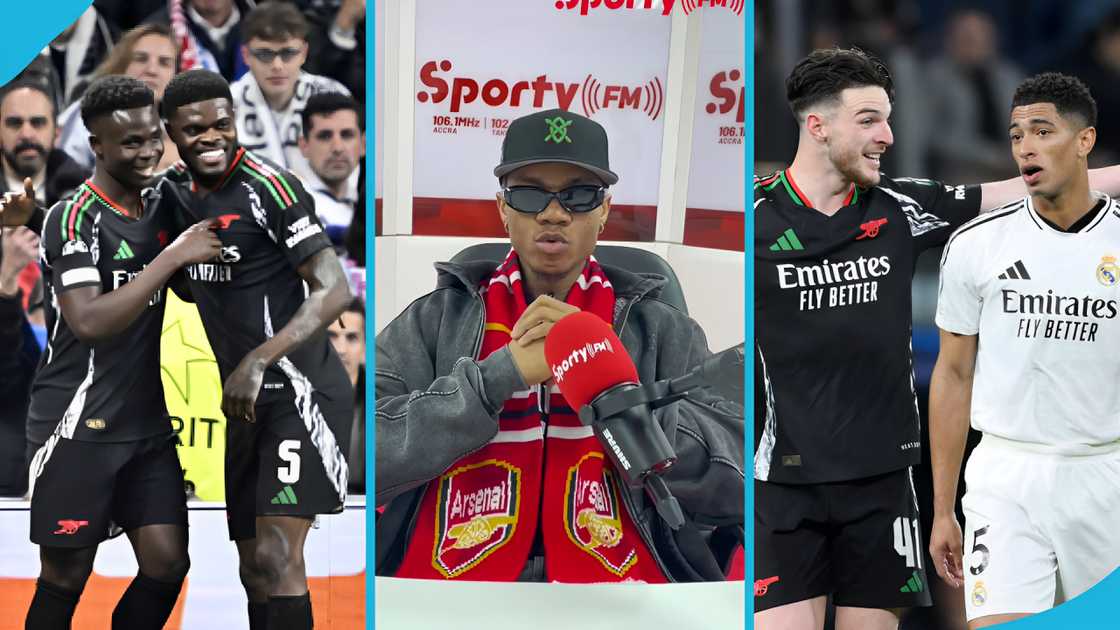 KiDi, Real Madrid, Arsenal, UEFA Champions League, Quarterfinals, Real Madrid versus Arsenal scores, Santiago Bernabeu, KiDi's songs, KiDi's predictions KiDi, Real Madrid, Arsenal, UEFA Champions League, Quarterfinals, Real Madrid versus Arsenal scores, Santiago Bernabeu, KiDi's songs, KiDi's predictions