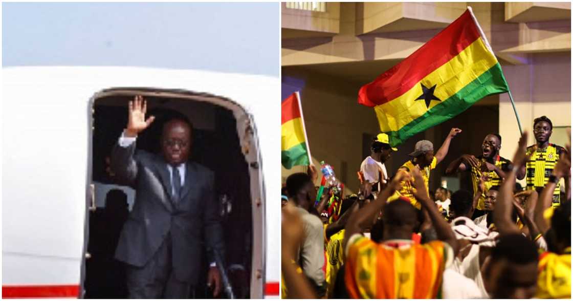 Akufo-Addo is in Qatar to cheer on the Black Stars ahead of their game against Portugal. Akufo-Addo is in Qatar to cheer on the Black Stars ahead of their game against Portugal.