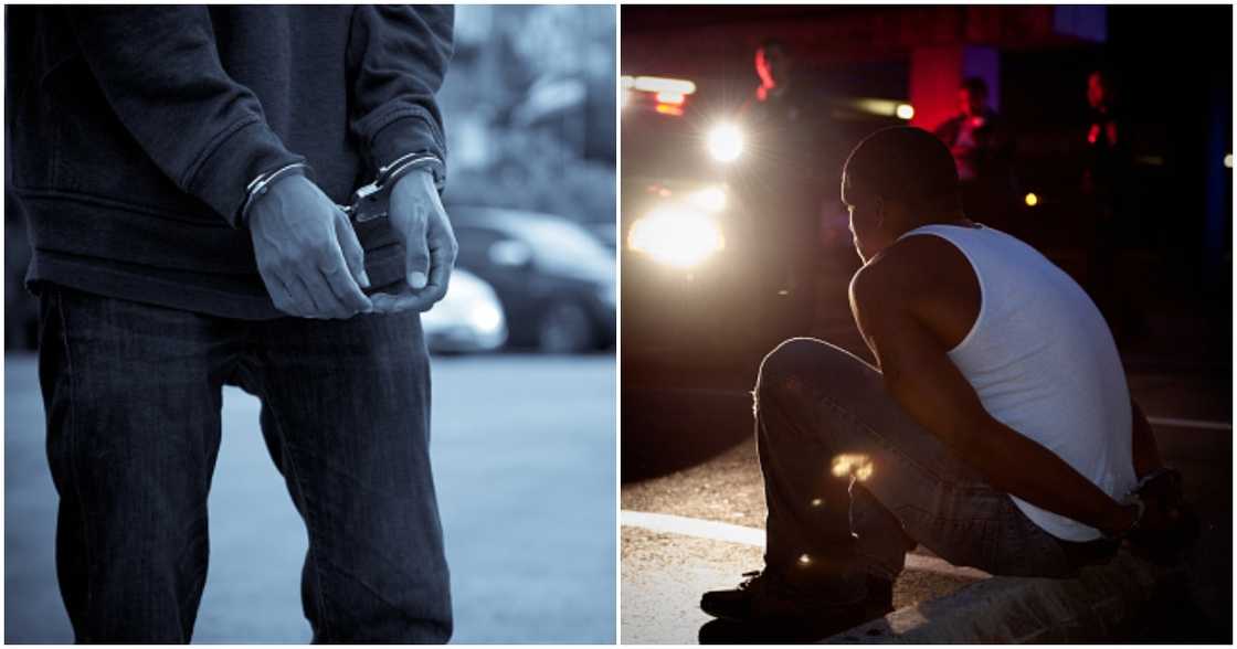 Black man arrested Black man arrested