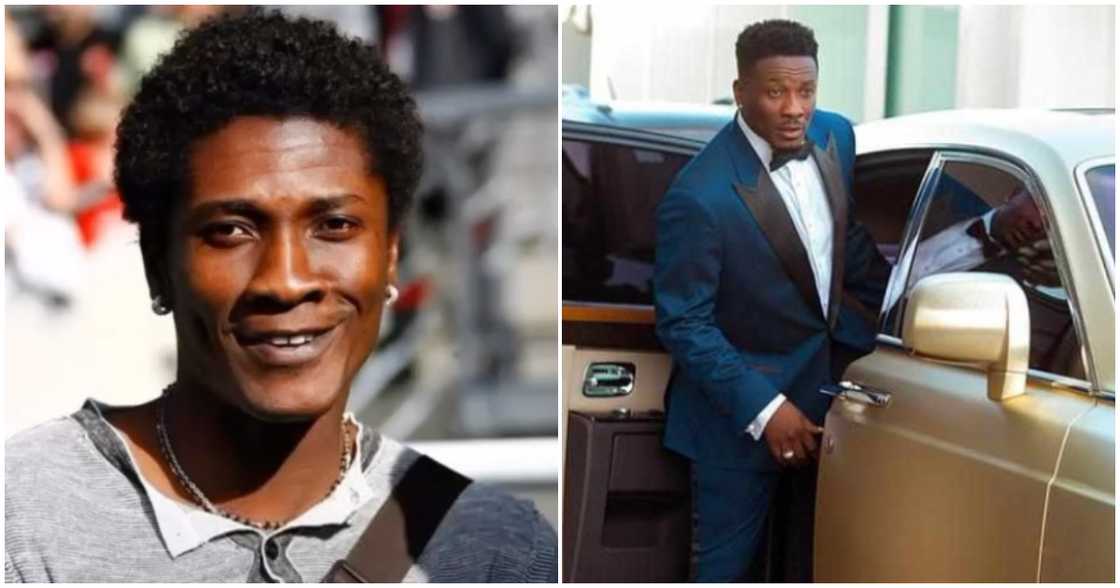 Asamoah Gyan in his luxurious car Asamoah Gyan in his luxurious car