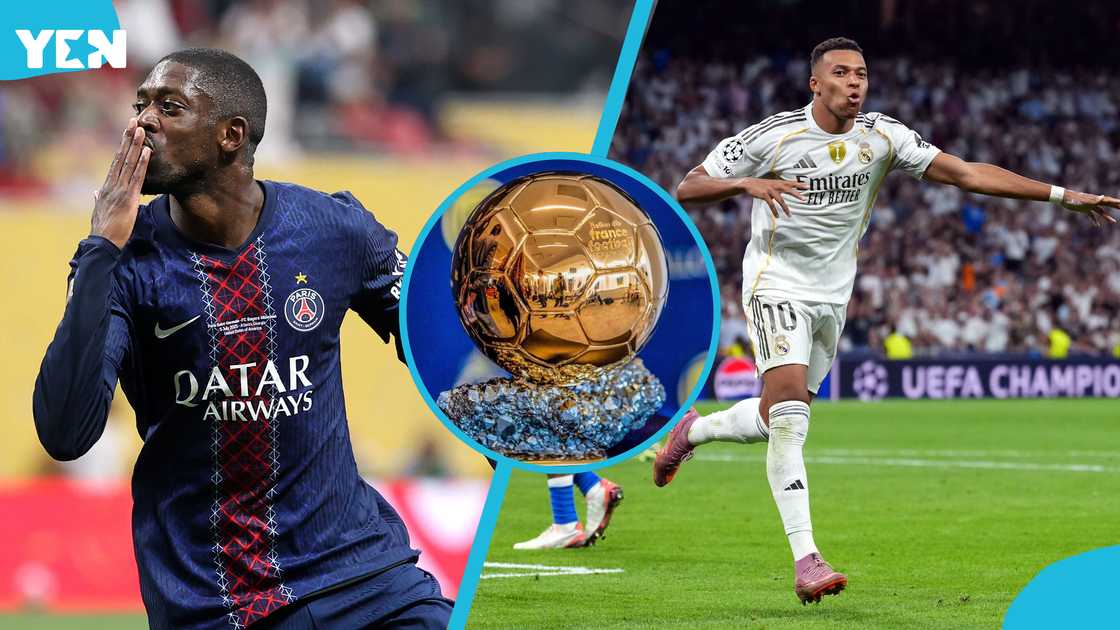 Kylian Mbappe Ballon d’Or 2025, Mbappe skips Ballon d’Or ceremony, Ousmane Dembele Ballon d’Or favourite, Dembele vs Lamine Yamal Ballon d’Or race, Real Madrid Mbappe debut season, PSG treble 2024/25 Dembele