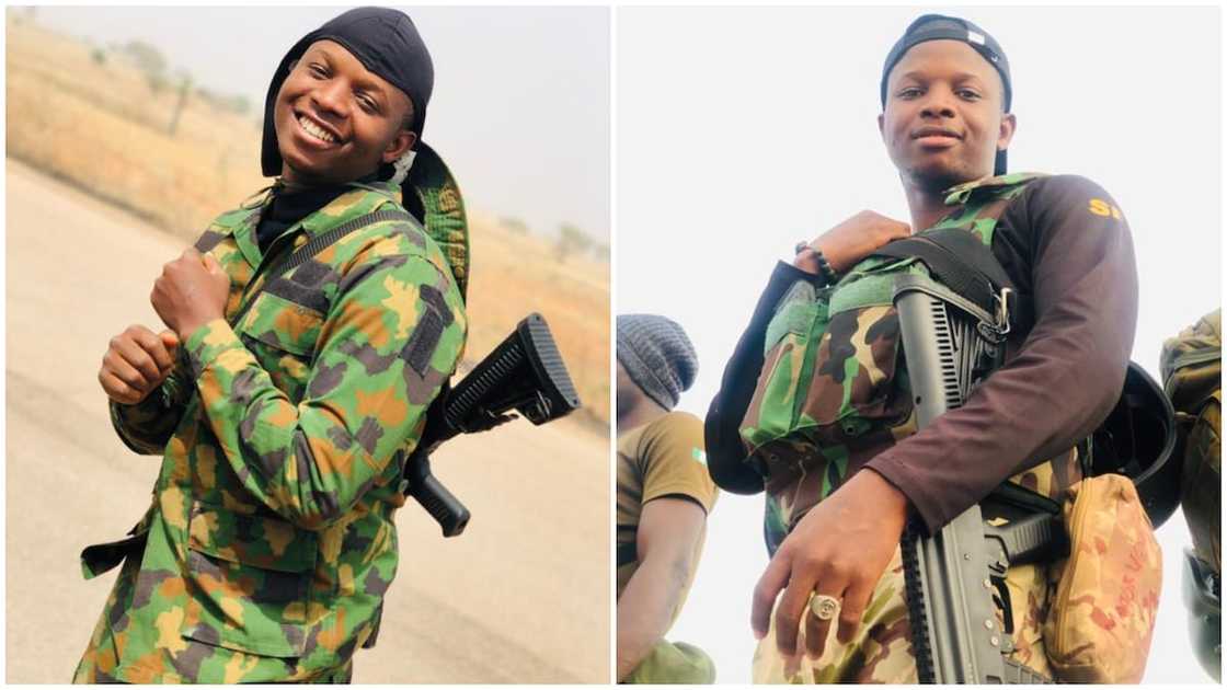 I'm strong, true son of the soil: Nigerian soldier proclaims, shows off in new photos I'm strong, true son of the soil: Nigerian soldier proclaims, shows off in new photos