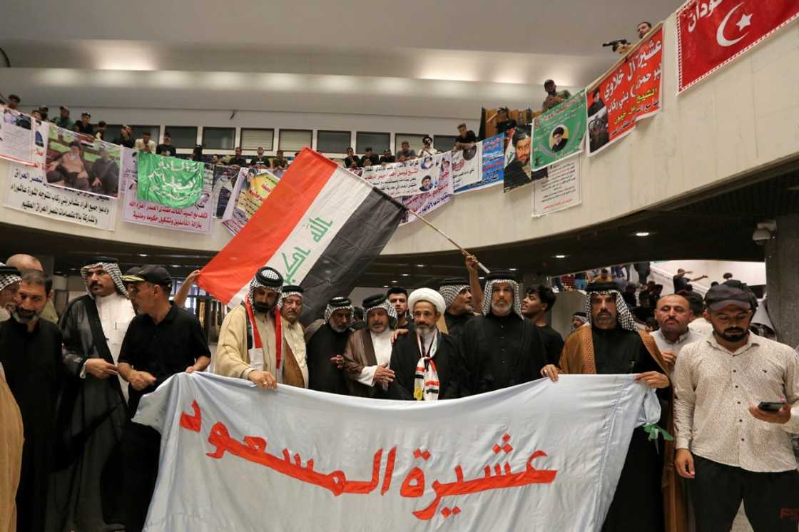 Supporters of Iraqi cleric Moqtada Sadr continued their occupation of parliament for a fifth day on Wednesday Supporters of Iraqi cleric Moqtada Sadr continued their occupation of parliament for a fifth day on Wednesday