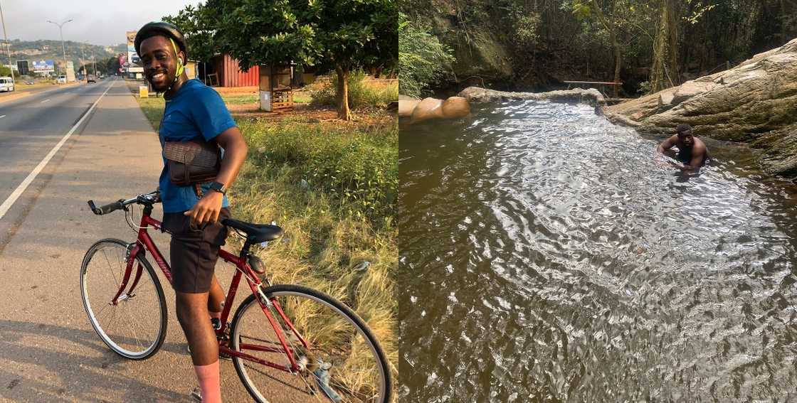 Ghanaian man called Creator Mind who rode a bike 23km to celebrate his birthday