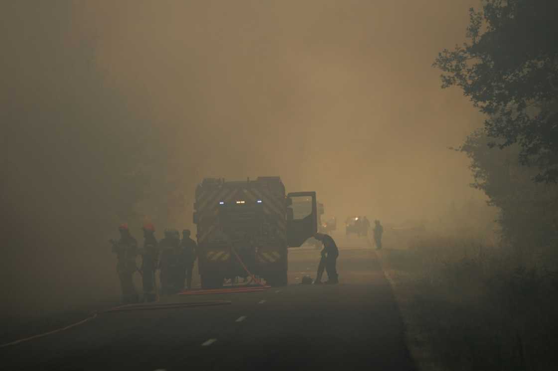 The wildfires have forced more than 16,000 people -- residents and tourists combined -- to decamp in France