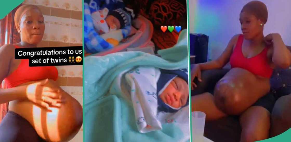 Mother who gave birth to twins. Mother who gave birth to twins.