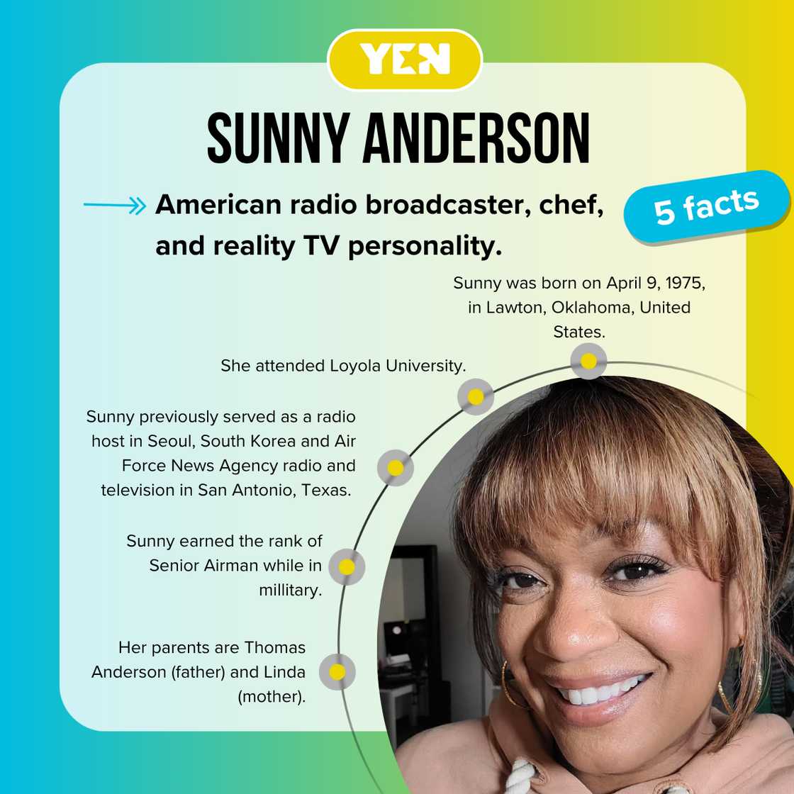 Five facts about Sunny Anderson Five facts about Sunny Anderson