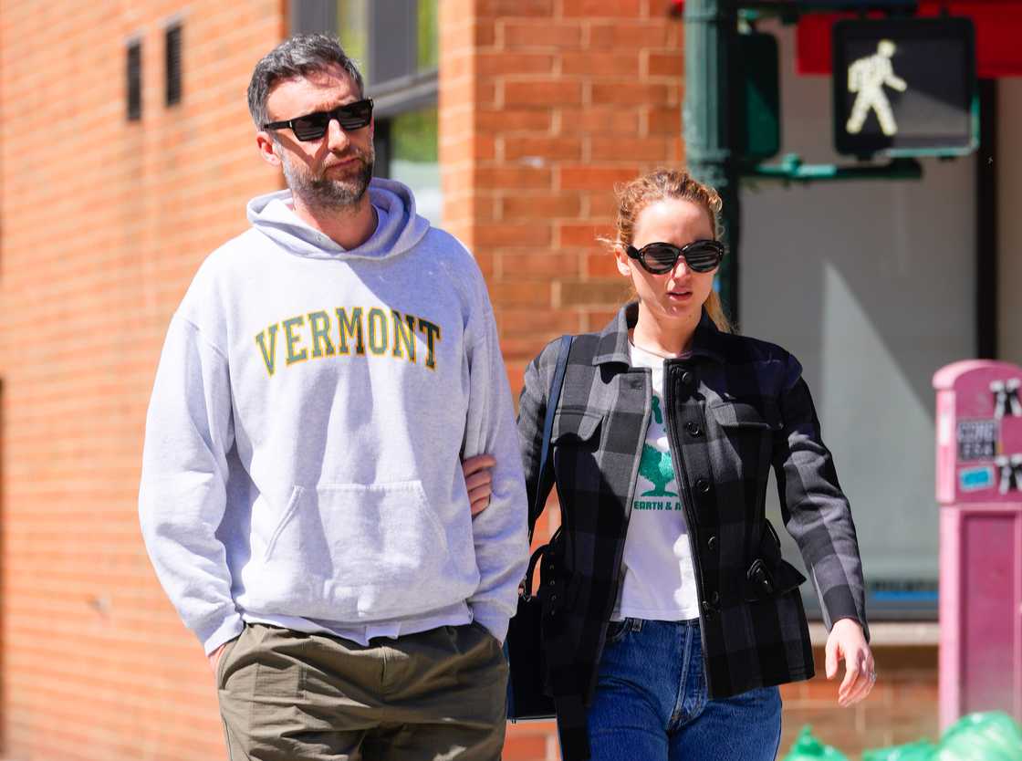 Cooke Maroney (L) and Jennifer Lawrence (R) were spotted in New York City