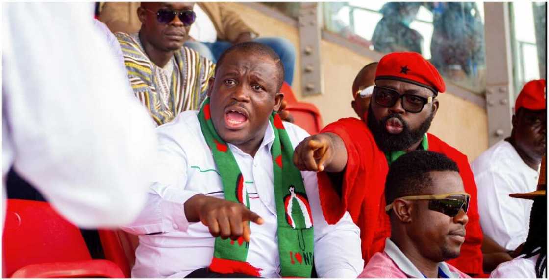 Sam George at NPP elections complaining about bribery Sam George at NPP elections complaining about bribery