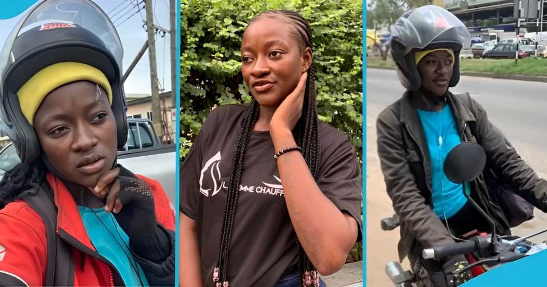 Ghanaian lady, commercial rider, dispatch rider, okada rider, full-time Ghanaian lady, commercial rider, dispatch rider, okada rider, full-time