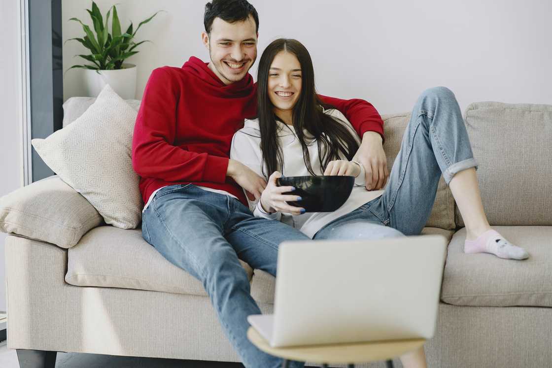 Couple watching movie