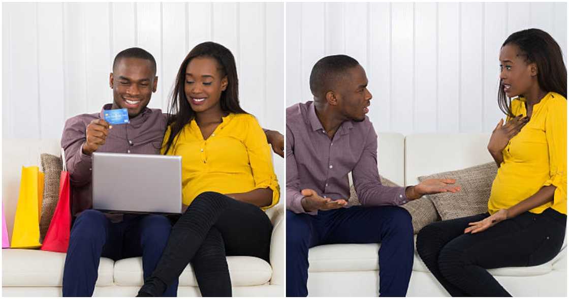 Man is unhappy over the demands of his wife over his salary Man is unhappy over the demands of his wife over his salary