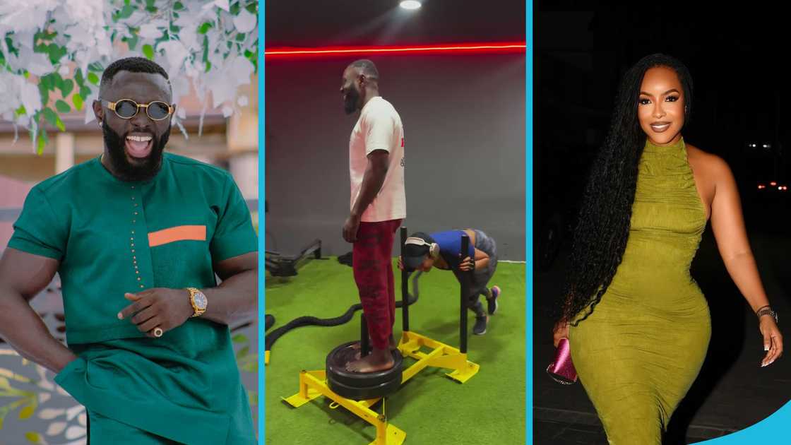 Kofi Asamoah, Joselyn Dumas, Sled push, Gym workout Kofi Asamoah, Joselyn Dumas, Sled push, Gym workout