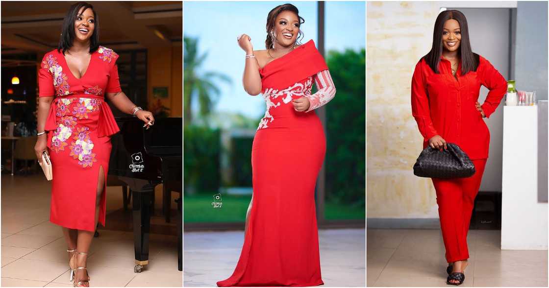 Jackie Appiah :5 Breathtaking Red Outfits Jackie Appiah Stunned Fans With