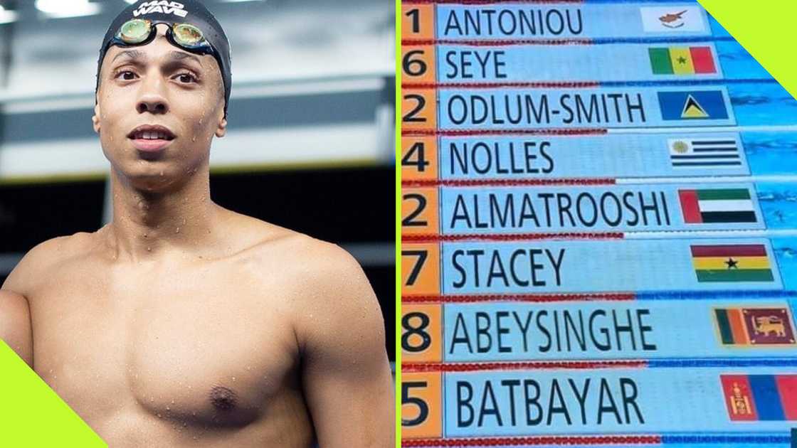 Harry Stacey swimming at the African Games.