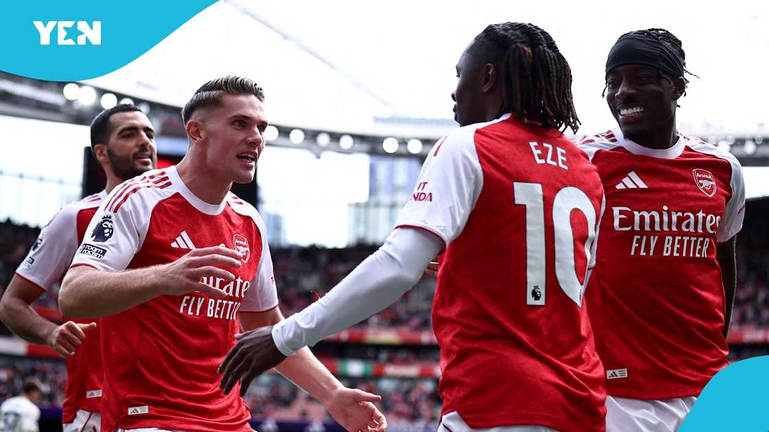 Viktor Gyokeres, Eberechi Eze, Mikel Merino, Noni Madueke, Arsenal, Emirates, Arsenal beat Nottingham. Viktor Gyokeres, Eberechi Eze, Mikel Merino, Noni Madueke, Arsenal, Emirates, Arsenal beat Nottingham.