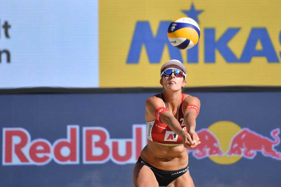 Female beach volleyball players