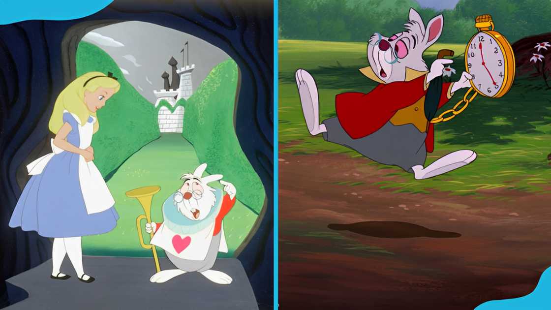 White Rabbit is seen in various scenes in Alice In Wonderland