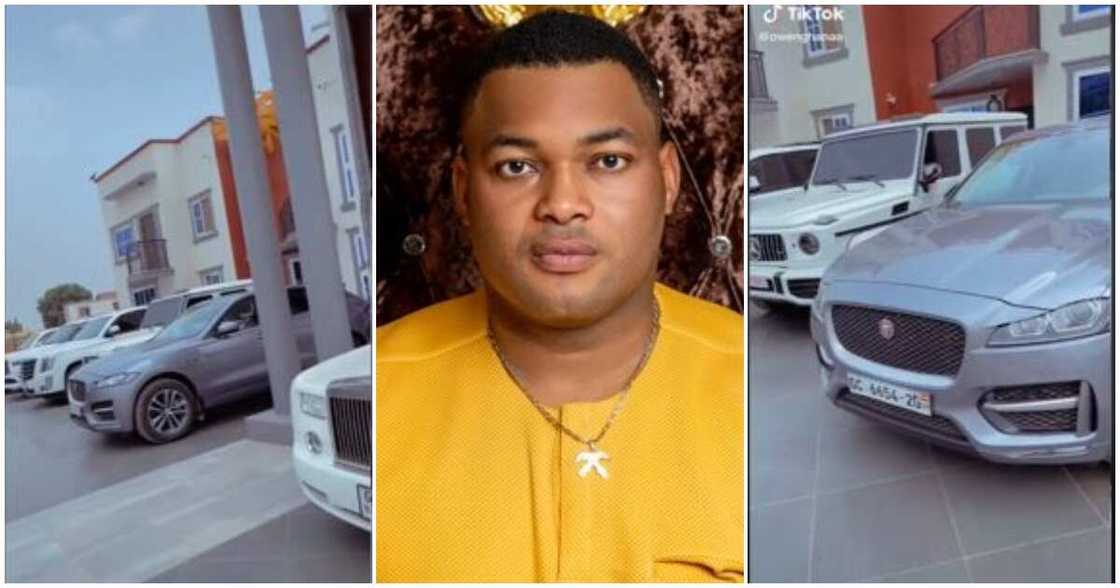 TikToker flaunts exotic cars in Kantanka Jnr's house