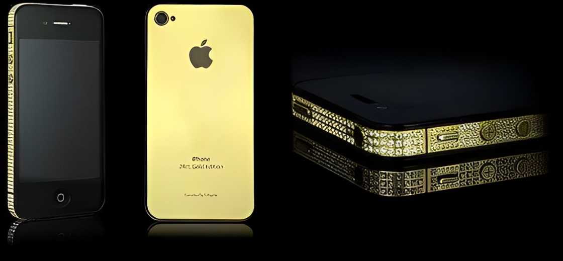 iPhone 4S Elite Gold by Stuart Hughes on display