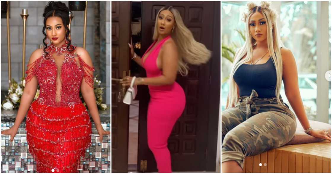 Hajia4reall turns heads as she flaunts maximum cleavage.