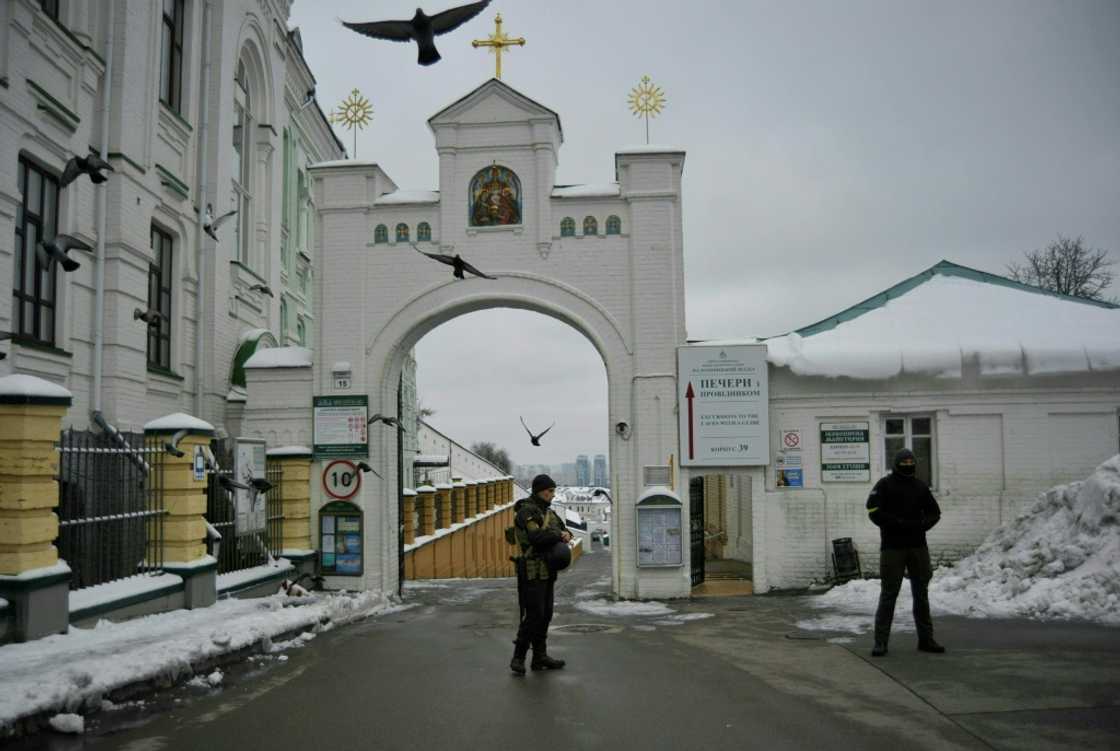 Ukraine's security service said Tuesday it had conducted raids at locations including the 11th century Pechersk Lavra monastery in the capital Kyiv