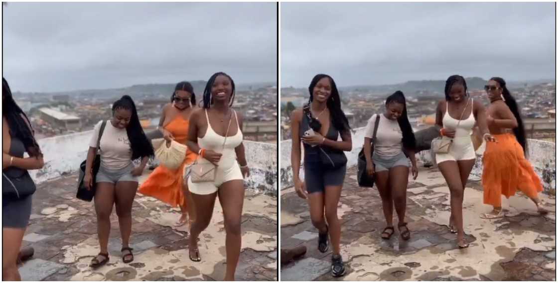 African-American ladies dance at Cape Coast Castle