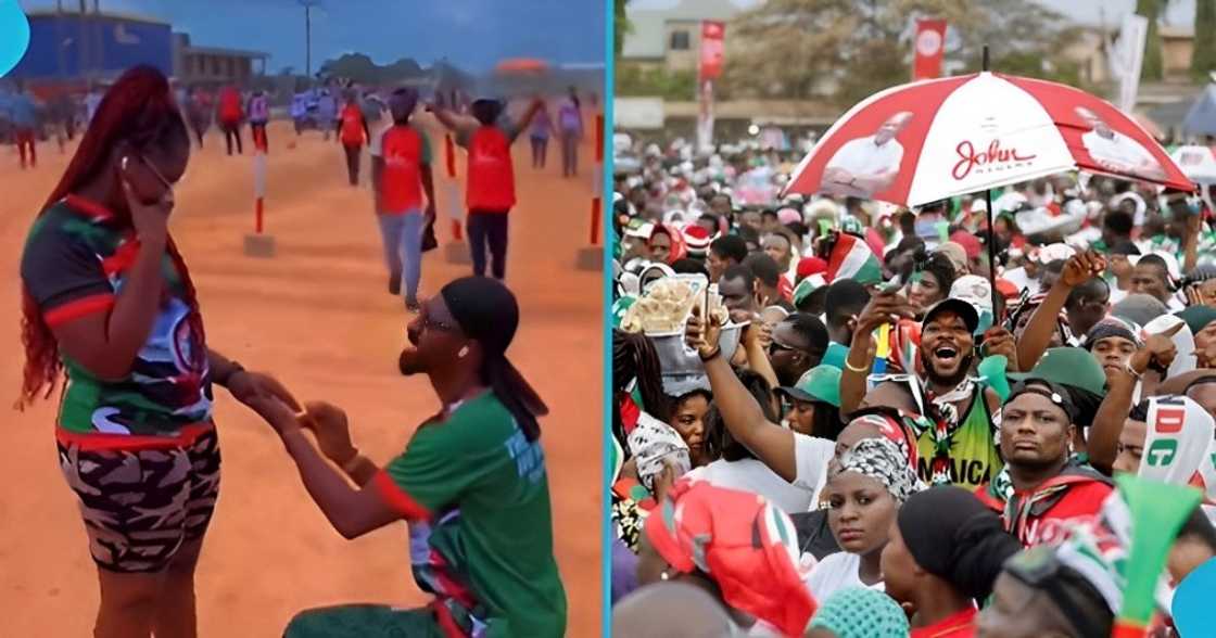 NDC, Ghanaian man, election 2024, John Mahama, campaign rally, promise ring, political party NDC, Ghanaian man, election 2024, John Mahama, campaign rally, promise ring, political party