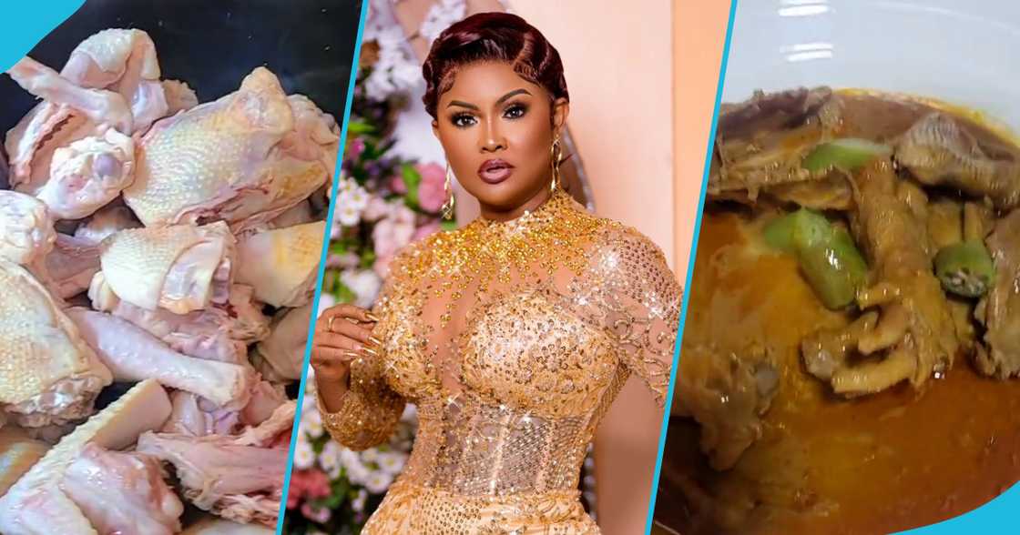 Nana Ama McBrown prepares fufu and groundnut soup Nana Ama McBrown prepares fufu and groundnut soup