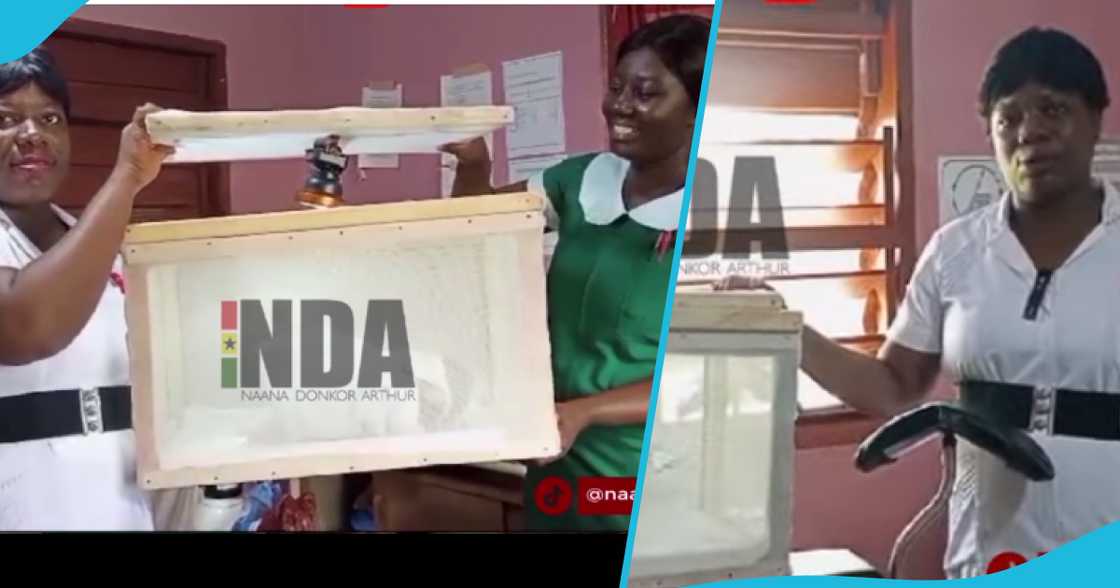 Photo of two Ghanaian midwives who invented an incubator Photo of two Ghanaian midwives who invented an incubator