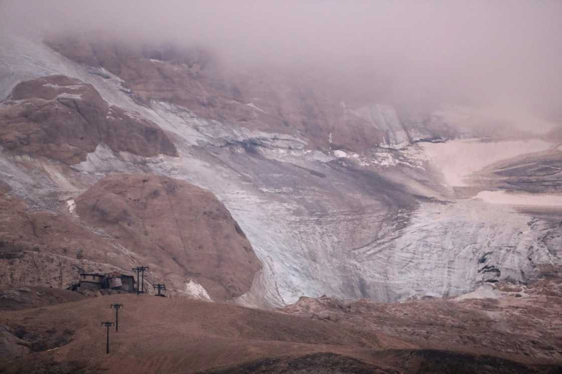 The Marmolada glacier is the largest in the Dolomites mountain range The Marmolada glacier is the largest in the Dolomites mountain range