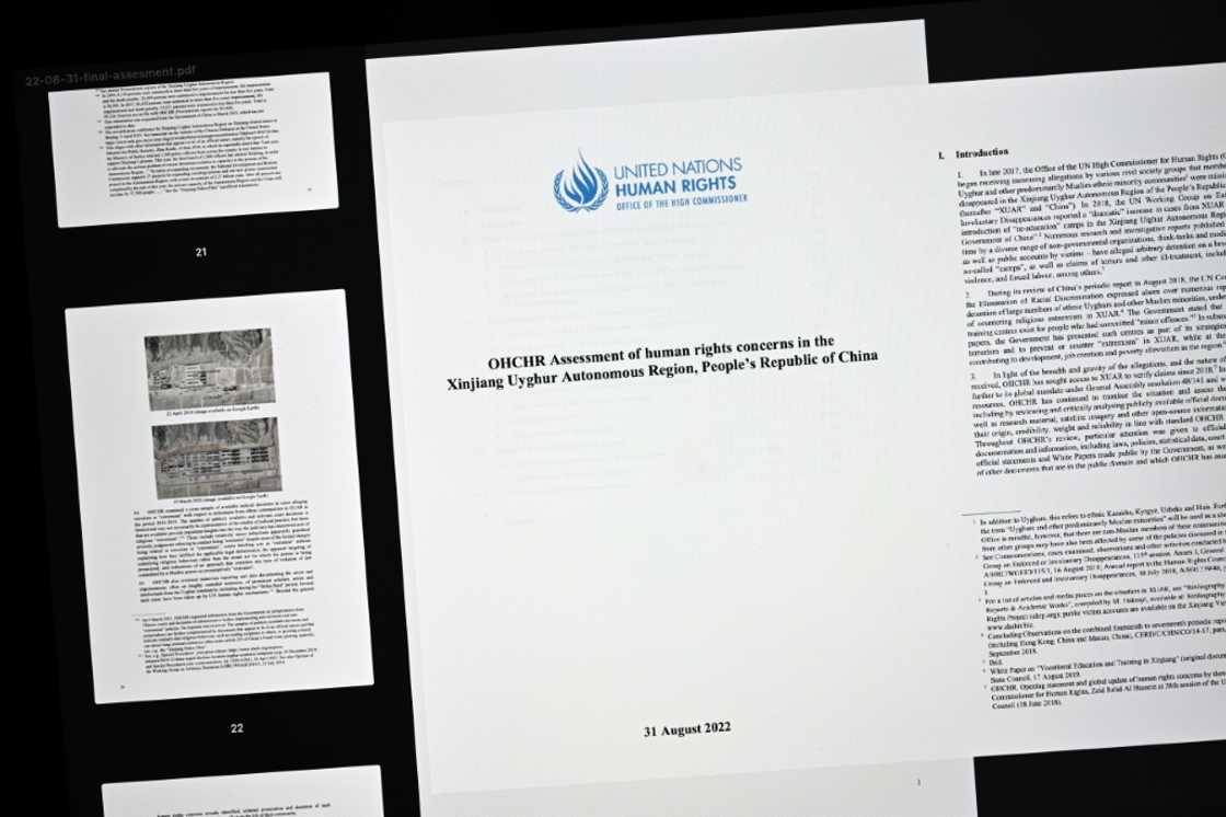 The report, released minutes before Bachelet finished her term, brought the UN seal to allegations by campaigners and others of a litany of abuses in Xinjiang The report, released minutes before Bachelet finished her term, brought the UN seal to allegations by campaigners and others of a litany of abuses in Xinjiang