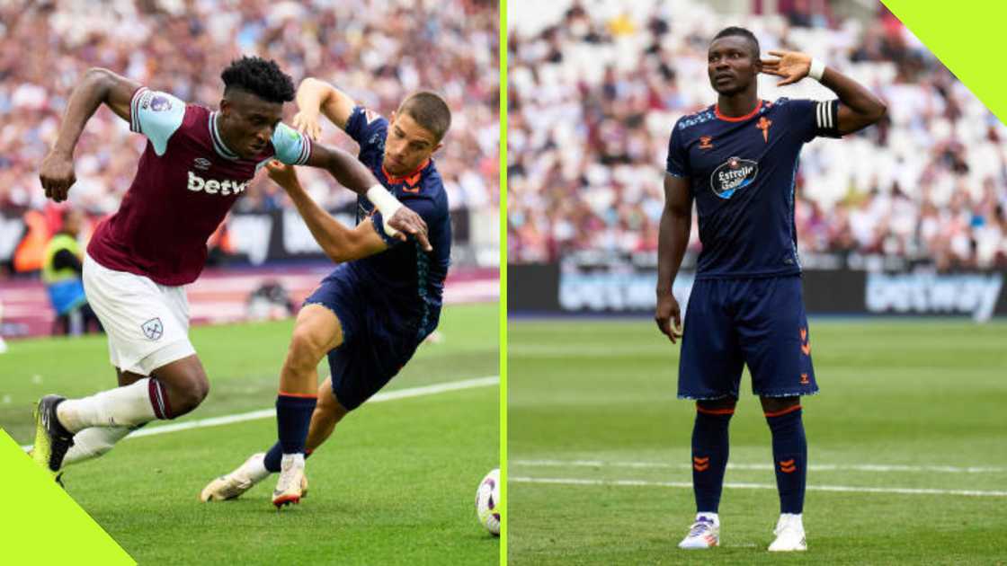 Mohammed Kudus and Joseph Aidoo in Lonon. Mohammed Kudus and Joseph Aidoo in Lonon.